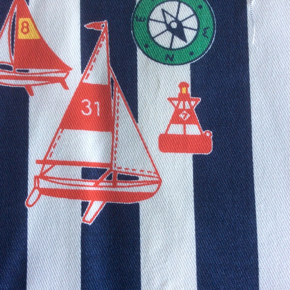 Sailboats and stripes heavy cotton